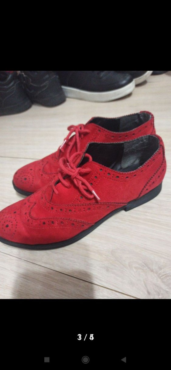 Kırmızı Süet Kadın Klasik Ayakkabı 36 - Görsel 4