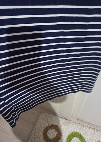 Çizgili Pilili Uzun Lacivert Etek - Görsel 4