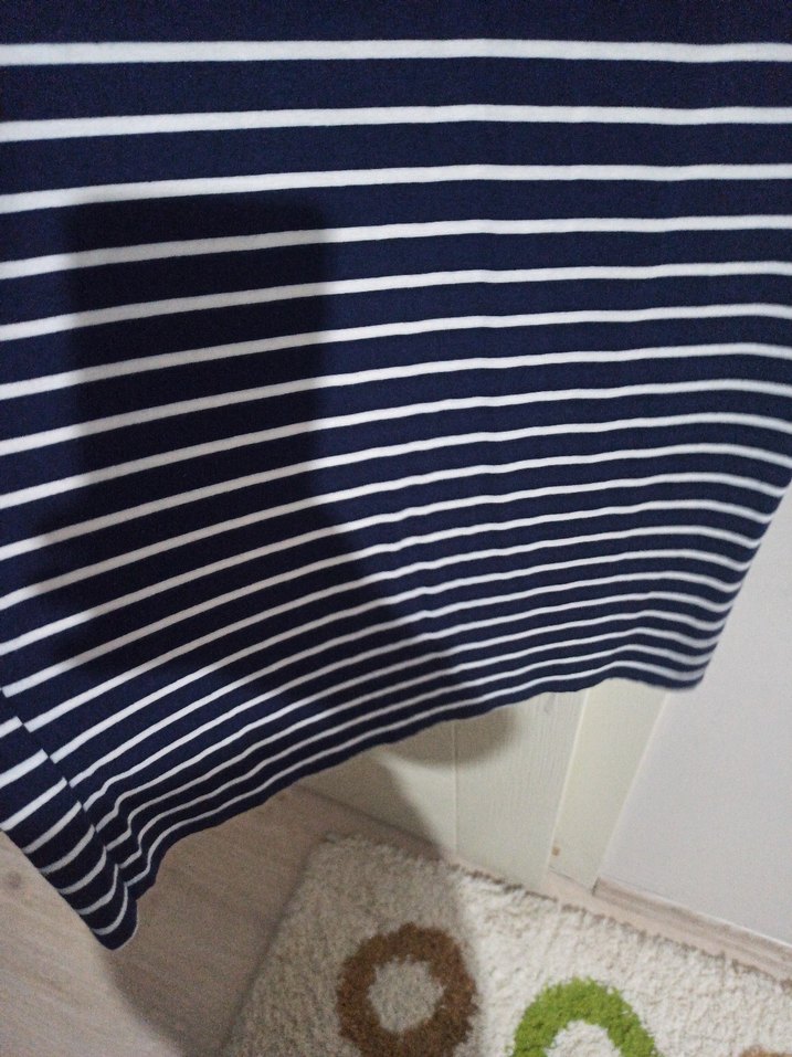 Çizgili Pilili Uzun Lacivert Etek - Görsel 4