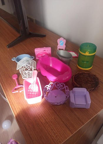 oyun figür evcilik küçük minik Pastel Pembe Oyuncak Ev Eşyaları - Görsel 6