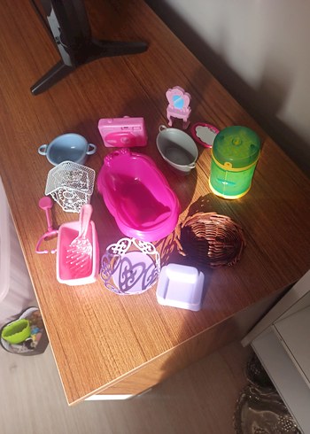 oyun figür evcilik küçük minik Pastel Pembe Oyuncak Ev Eşyaları - Görsel 5