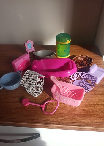 oyun figür evcilik küçük minik Pastel Pembe Oyuncak Ev Eşyaları - Görsel 2