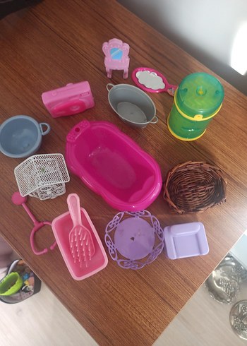 oyun figür evcilik küçük minik Pastel Pembe Oyuncak Ev Eşyaları - Görsel 4