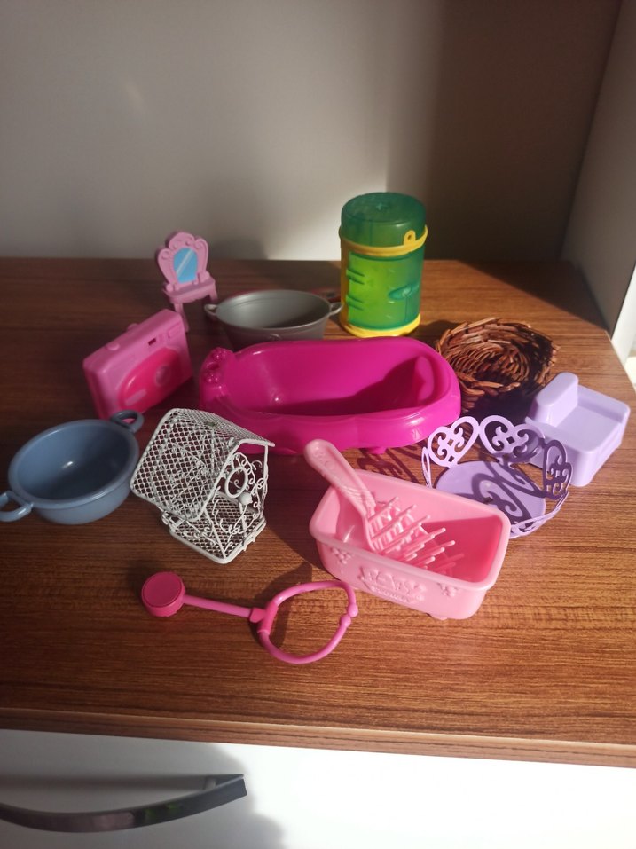 oyun figür evcilik küçük minik Pastel Pembe Oyuncak Ev Eşyaları - Görsel 2