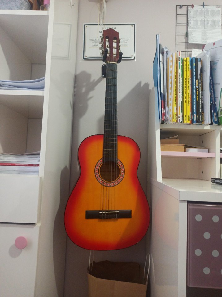 klasik gitar manuel Raymond handeraftedRenkli Klasik Gitar - Görsel 2