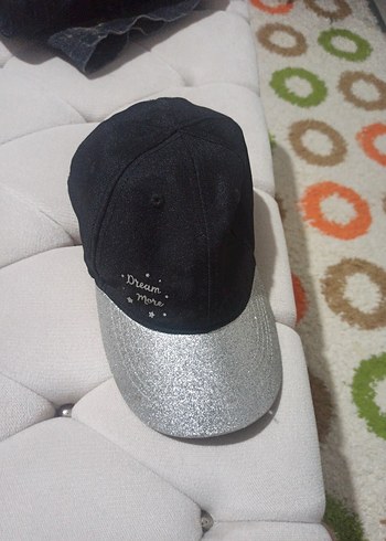 şapka bere siyah simli Parlak Siperlikli Siyah Kadın Şapka - Görsel 4