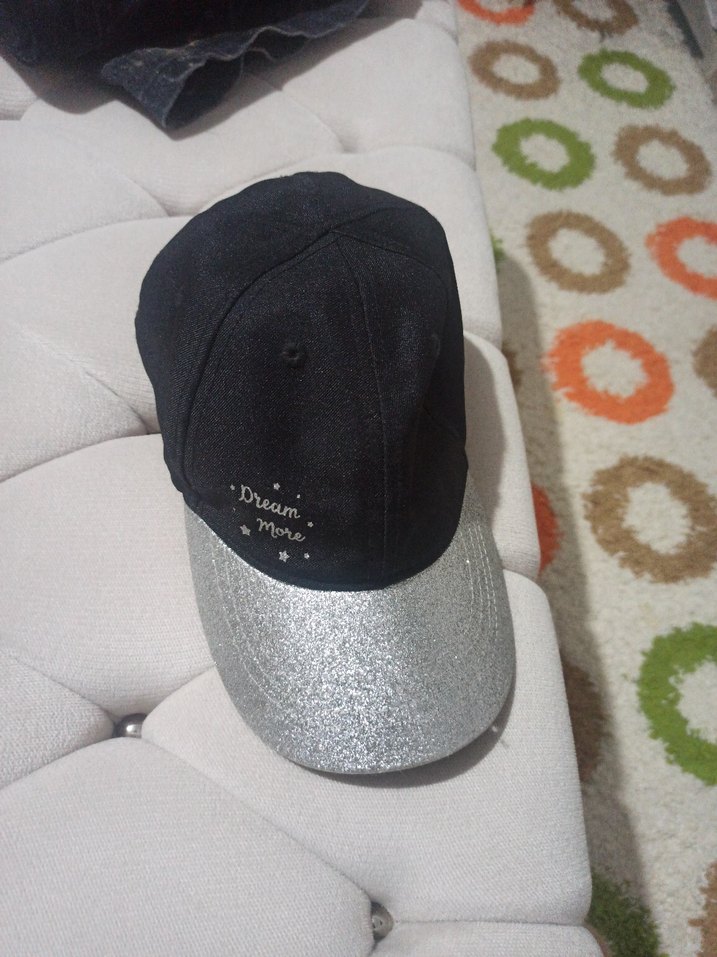 şapka bere siyah simli Parlak Siperlikli Siyah Kadın Şapka - Görsel 4