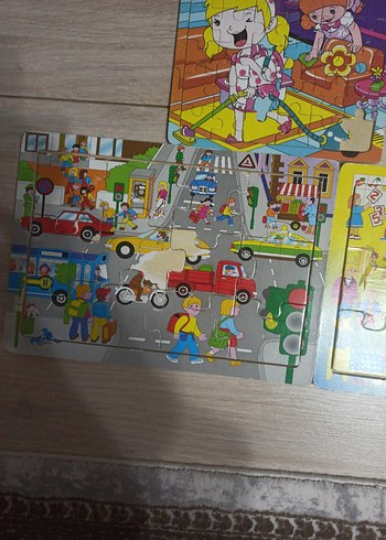 Çocuklar için Renkli 3'lü Puzzle Seti - Görsel 5