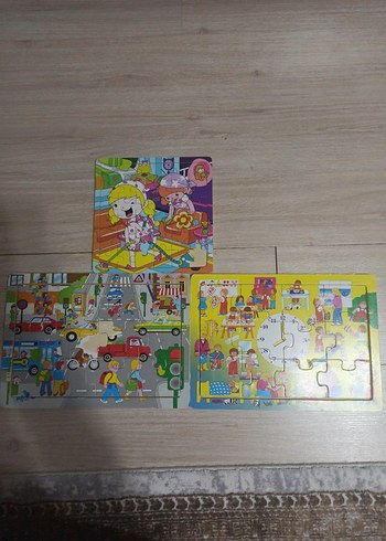 Çocuklar için Renkli 3'lü Puzzle Seti - Görsel 2