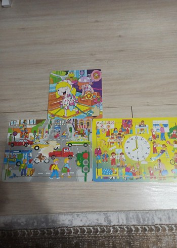 Çocuklar için Renkli 3'lü Puzzle Seti - Görsel 3