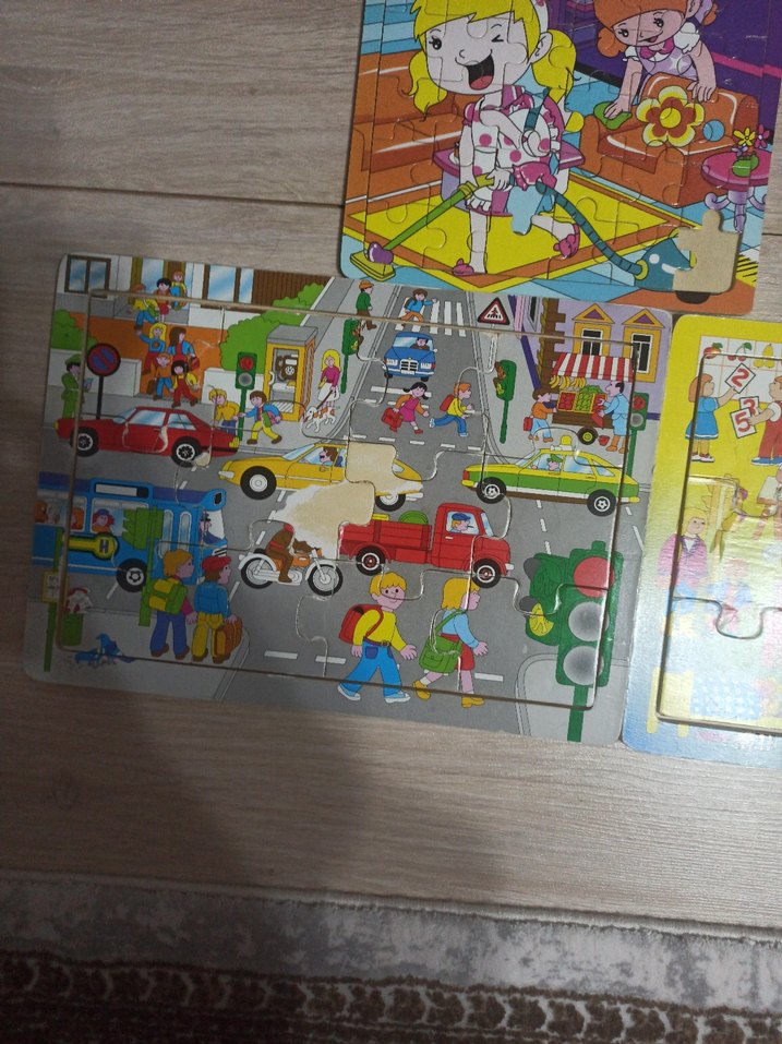 Çocuklar için Renkli 3'lü Puzzle Seti - Görsel 5