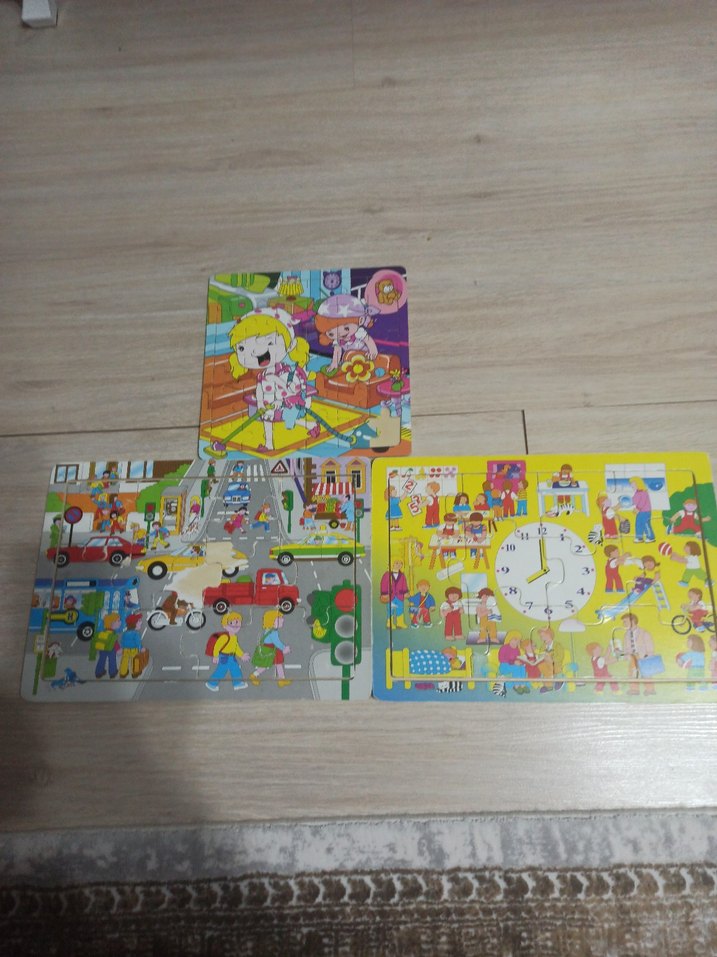 Çocuklar için Renkli 3'lü Puzzle Seti - Görsel 3