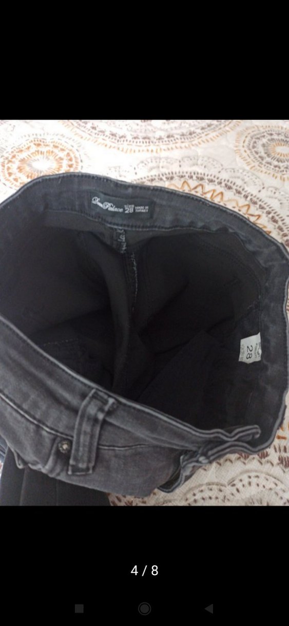 kot pantolon Jeans denim 28 antrasit bel 35 boy 92 likralı yumuş - Görsel 3