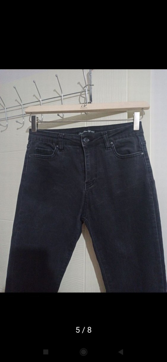 kot pantolon Jeans denim 28 antrasit bel 35 boy 92 likralı yumuş - Görsel 5