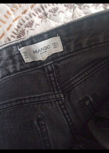 kot Jean pantolon mango denim 34 boy 84 bel 34 XS sorunsuGri Si - Görsel 3