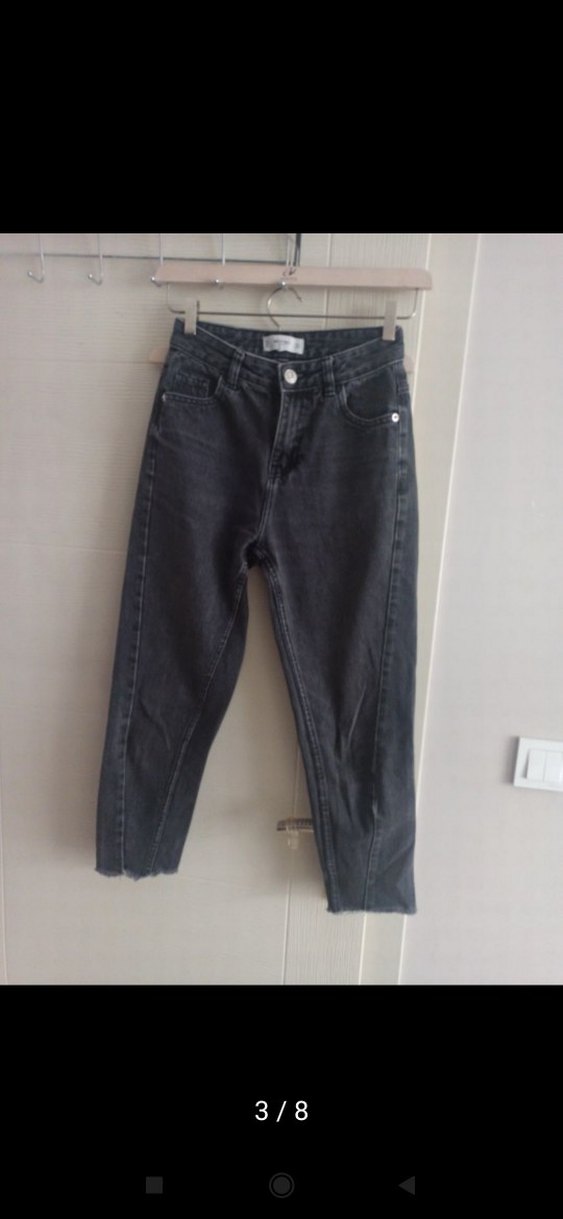 kot Jean pantolon mango denim 34 boy 84 bel 34 XS sorunsuGri Si - Görsel 4