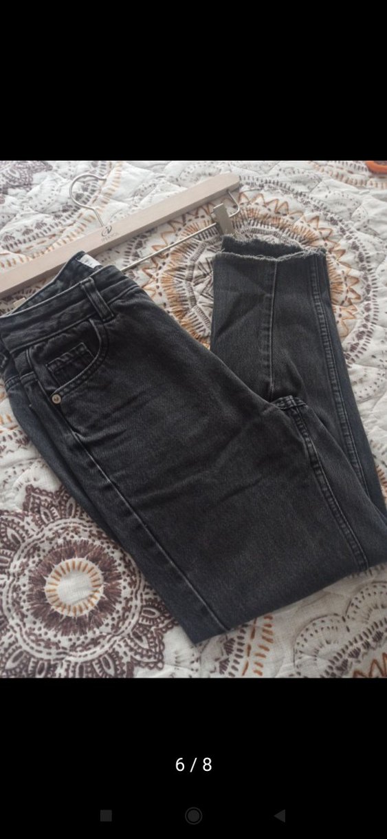 kot Jean pantolon mango denim 34 boy 84 bel 34 XS sorunsuGri Si - Görsel 5