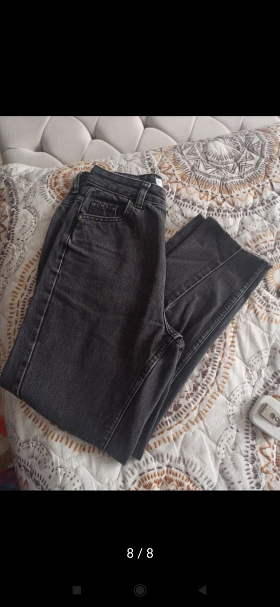 kot Jean pantolon mango denim 34 boy 84 bel 34 XS sorunsuGri Si - Görsel 2