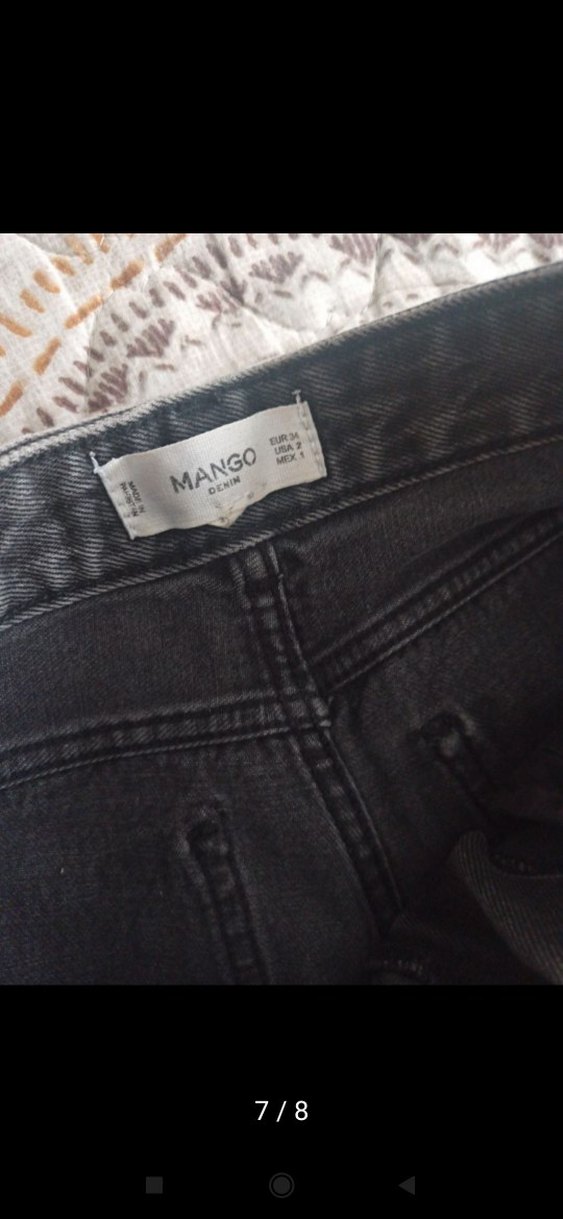 kot Jean pantolon mango denim 34 boy 84 bel 34 XS sorunsuGri Si - Görsel 3