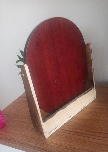 gümüş çerçeveli dekoratif ayna Bordo Parlak Çiçek Desenli - Görsel 4