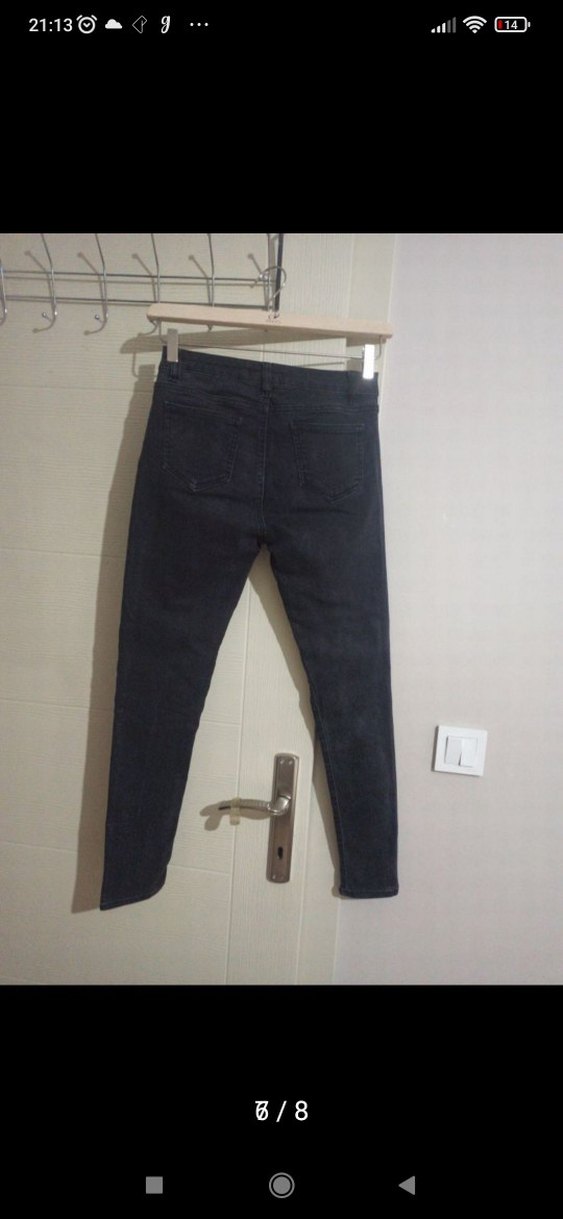 kot pantolon Jeans denim 28 palace antrasit bel 35 boy - Görsel 5