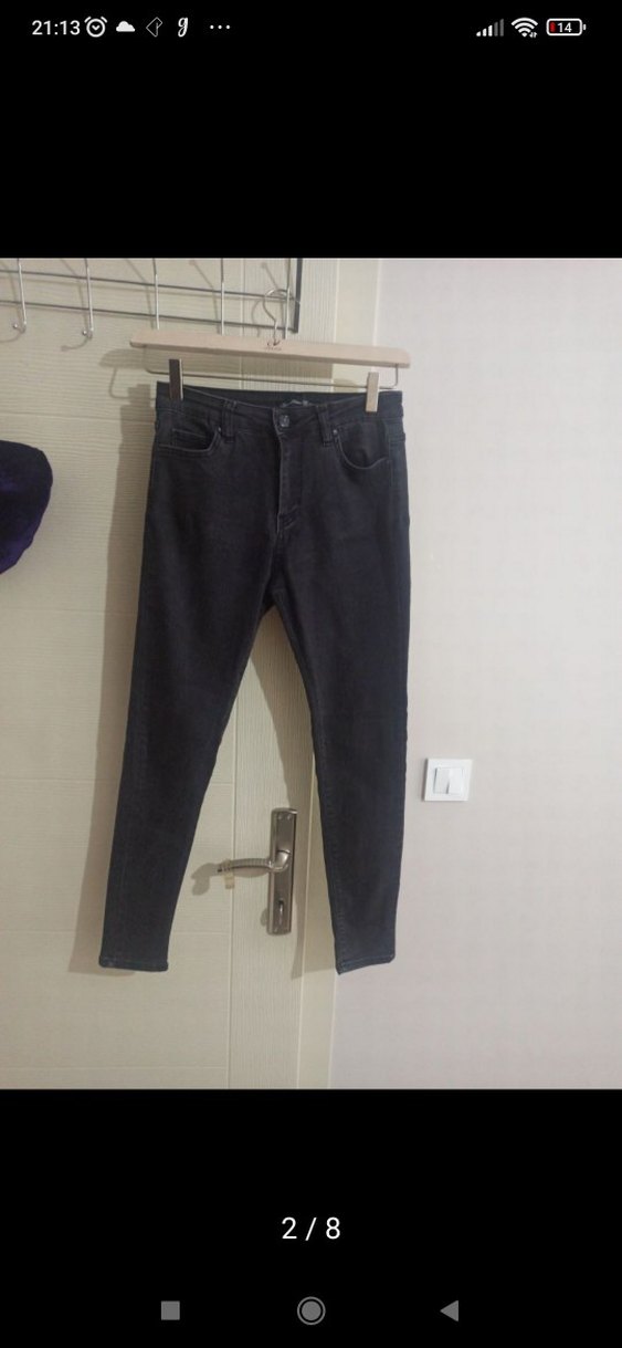 kot pantolon Jeans denim 28 palace antrasit bel 35 boy - Görsel 3