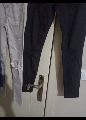 Kot pantolon Jean siyah W25 L28 Topshop 30 cm bel boy 86 cm Krem - Görsel 3