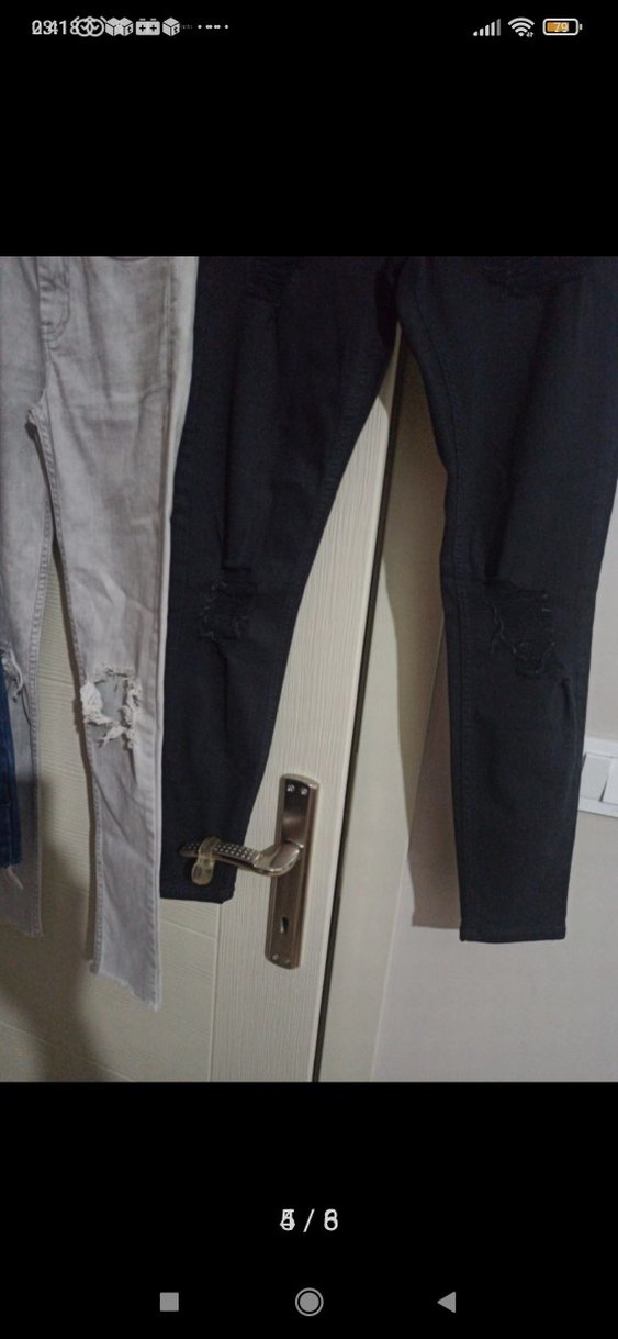 Kot pantolon Jean siyah W25 L28 Topshop 30 cm bel boy 86 cm Krem - Görsel 3