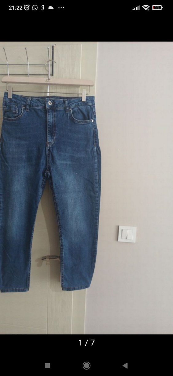 kot pantolon Jeans 32/32 koton bel38 boy 88 likralı yüksek bel - Görsel 2