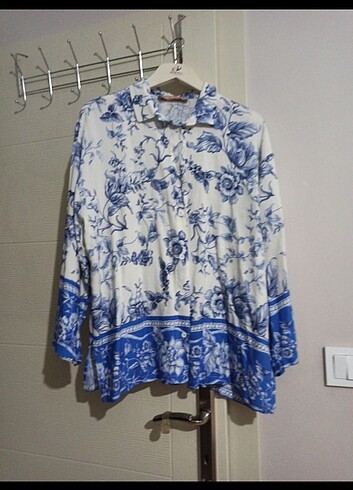 xl Beden mavi Renk gömlek bluz tunik Çetinkaya 40/42 i
