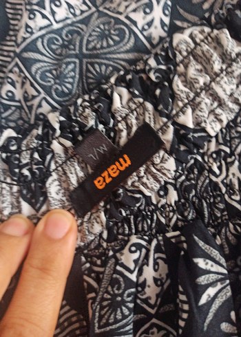 m Beden gri Renk elbise boyundan askılı aşması lastikli M/L Gri Desenli