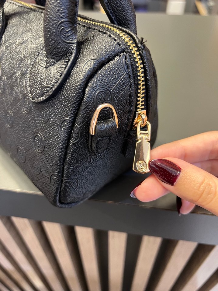 Vakko Mini Siyah Deri Kadın El Çantası - Görsel 3