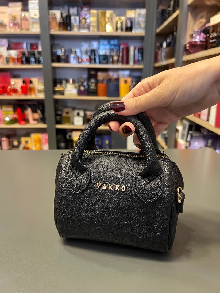 Vakko Mini Siyah Deri Kadın El Çantası - Görsel 5