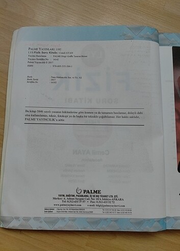 Palme yayınları Fizik Test kitabı - Görsel 4