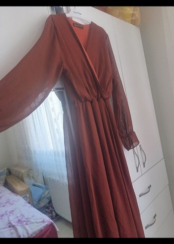 Diğer Bordo Uzun Kollu Salaş Kadın Elbise