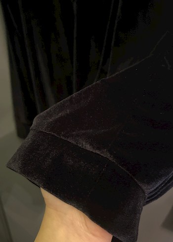 Siyah Pul İşlemeli Uzun Kollu Sweatshirt tunik yada elbise - Görsel 4