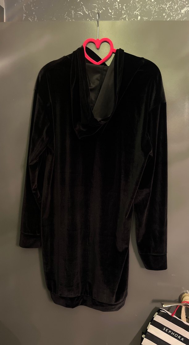 Siyah Pul İşlemeli Uzun Kollu Sweatshirt tunik yada elbise - Görsel 5