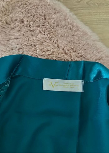 Uzun Turkuaz Kadın Sabahlık - Görsel 3