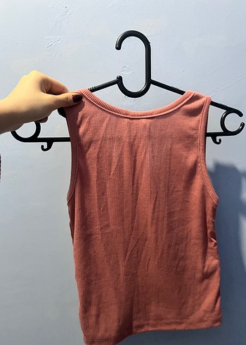 Pembe V Yaka Kolsuz Keten Atlet - Görsel 2