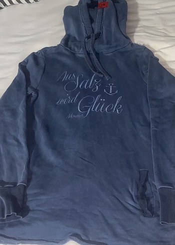 Lacivert Kapüşonlu Kadın Sweatshirt