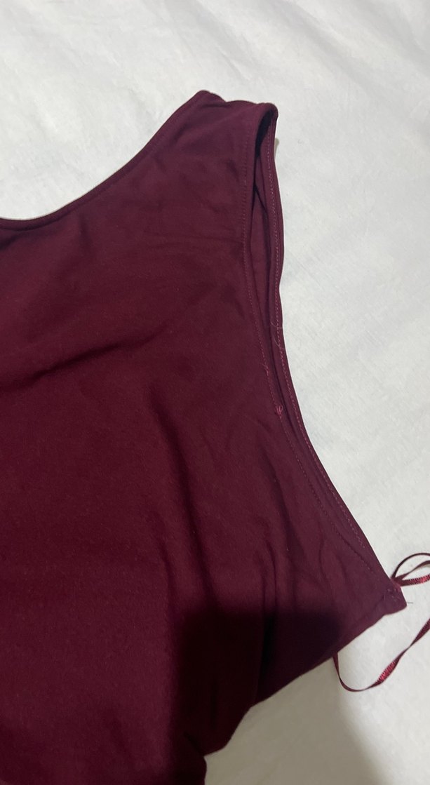 Bordo Drapeli tek omuz Üstü - Görsel 3