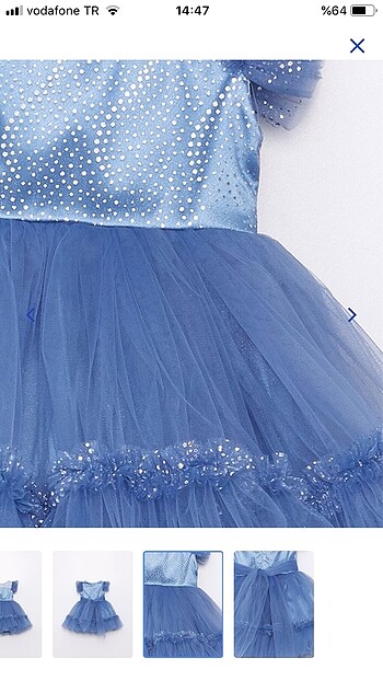 18-24 Ay Beden mavi Renk Bebek elbise 24 ay indigo