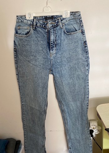 Gri Mavi Midi Denim Kadın Jean