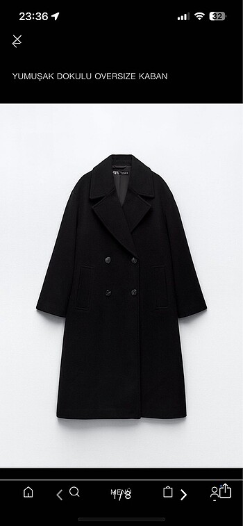 Zara oversize kaban