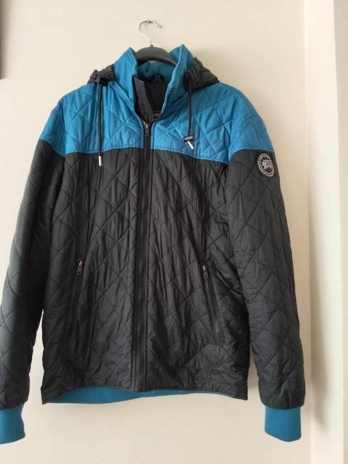 Erkek Lacivert Kapüşonlu Fermuarlı Mont - Görsel 2