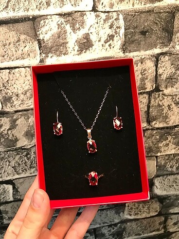 Zultanit taşlı bronz takı seti