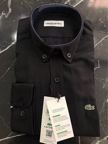 l Beden Lacoste Siyah Slim Fit Gömlek