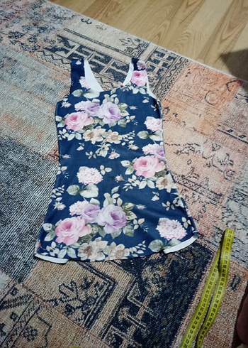 Çiçek Desenli Mini Bohem Kolsuz Elbise