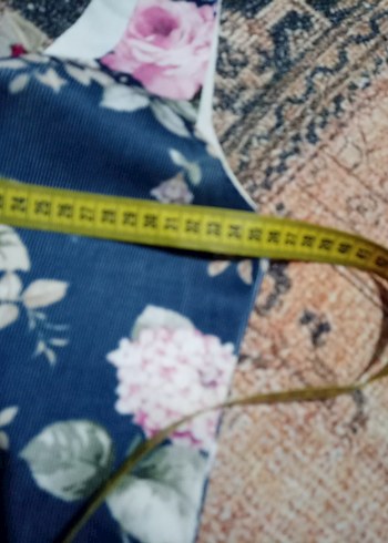 xs Beden Çiçek Desenli Mini Bohem Kolsuz Elbise