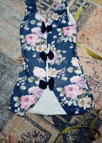H&M Çiçek Desenli Mini Bohem Kolsuz Elbise